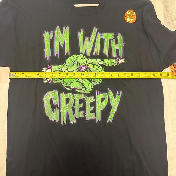 I'm with Creepy, Halloween, Large Black Graphic Tee. - Picture 10 of 10